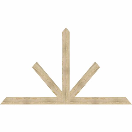 Ekena Millwork Saratoga Rough Sawn Timber Gable Bracket, Douglas Fir, 108"W x 63"H x 2"D x 6"F, 14/12 Pitch GBW108X63X0206SAR00RDF